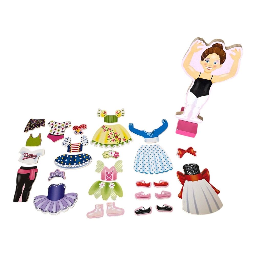 MELISSA & DOUG Nina Ballerina Deluxe 30 Piece Magnetic Dress Up Doll Ballet Toy